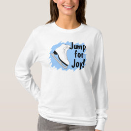 喜びの青のスケートのために跳んで下さい Tシャツ