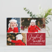 喜びの願いフェスティバル赤いクリスマスツリー3写真 シーズンカード (スタンド正面)