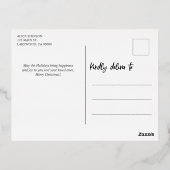 喜びの願い写真クリスマスフォイルホリデーポストカー 箔シーズンポストカード (裏面)