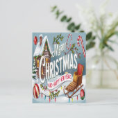 喜びの願い：お祭り気分満載のクリスマスカード ポストカード (スタンド正面)