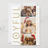 喜びの3枚写真 ホワイトとアンティークゴールド シーズンカード (正面)