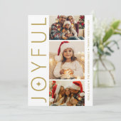 喜びの3枚写真 ホワイトとアンティークゴールド シーズンカード (スタンド正面)