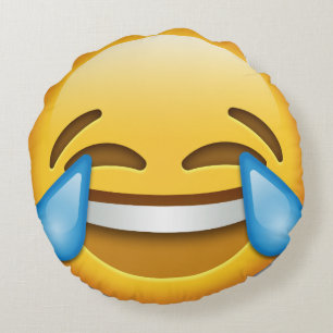 喜びのemojiのおもしろいな枕の破損 ラウンドクッション