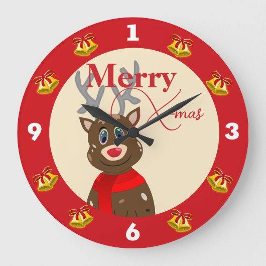 喜びのXマス ラージ壁時計 (正面)