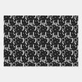 喜びはっきりしたの手紙白黒&ピンク文字盤 ラッピングペーパーシート (正面3)