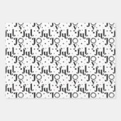 喜びはっきりしたの手紙白黒&ピンク文字盤 ラッピングペーパーシート (正面2)