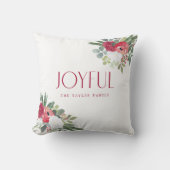 喜びはっきりしたの水の色花模様クリスマス クッション (正面)