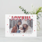 喜びはっきりしたの3Dタイポグラフィメリークリスマスフォト シーズンカード (スタンド正面)