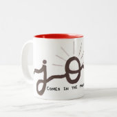 喜びは朝のマグ入って来ます ツートーンマグカップ (正面左)