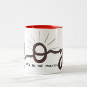 喜びは朝のマグ入って来ます ツートーンマグカップ (中央)