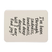 喜びは見つかるか？ – ミニマルな感情引用文 マグネット (横)