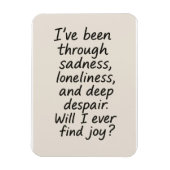 喜びは見つかるか？ – ミニマルな感情引用文 マグネット (縦)