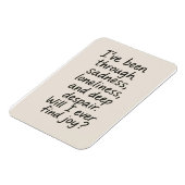 喜びは見つかるか？ – ミニマルな感情引用文 マグネット (左側)