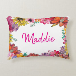 喜びをパーソナライズ幸せな花縁ど咲き アクセントクッション