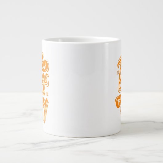 喜びを与えてくれることをする ジャンボコーヒーマグカップ (正面)