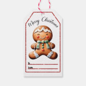 喜びを与える陽気なクリスマスのジンジャーブレッドラベル ギフトタグ (裏面)