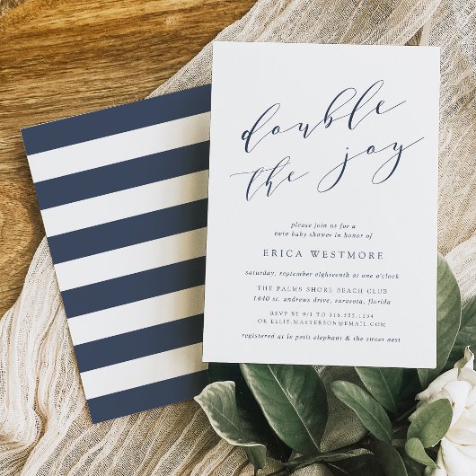 喜びを倍にする |ツインズベビーシャワー招待状 招待状
