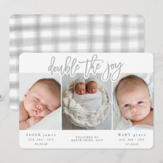 喜びを倍にする 案内状 (正面/裏面)