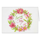 喜びを共有する花のカードのクリスマスリース|過去記事 (正面横)