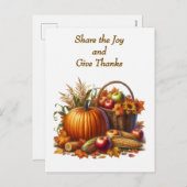 喜びを分かち合い 感謝を捧げる 休日 シーズンポストカード (正面/裏面)