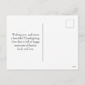 喜びを分かち合い 感謝を捧げる 休日 シーズンポストカード (裏面)