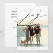 喜びを広げよう、クリスマス家族写真のレイアウト シーズンカード (正面/裏面)