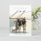 喜びを広げよう、クリスマス家族写真のレイアウト シーズンカード (スタンド正面)