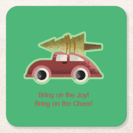 喜びを持って来い！応援だ！ヴィンテージ自動 スクエアペーパーコースター