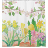 喜びを放つ春の花はこれらだ シャワーカーテン (正面)
