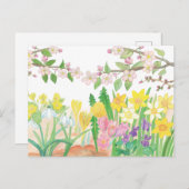 喜びを春の花する ポストカード (正面/裏面)