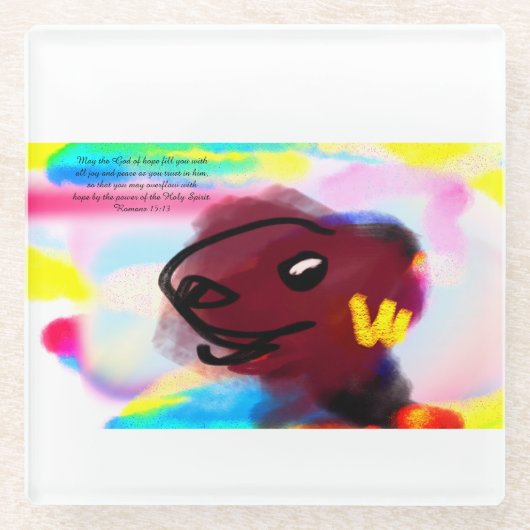 喜びを祈る ガラスコースター (正面)