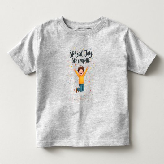 喜びを紙吹雪陽性鮮やかデザイン トドラーTシャツ (正面)