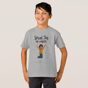 喜びを紙吹雪陽性鮮やかデザイン Tシャツ