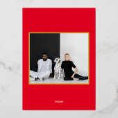 喜びを解き放つカスタムクリスマスドッグの写真 箔シーズンカード (裏面)