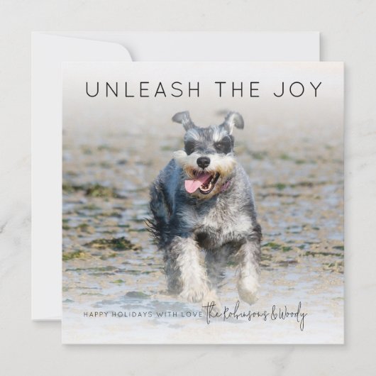 喜びを解き放つ | フォトクリスマスホリデーカード シーズンカード (正面)