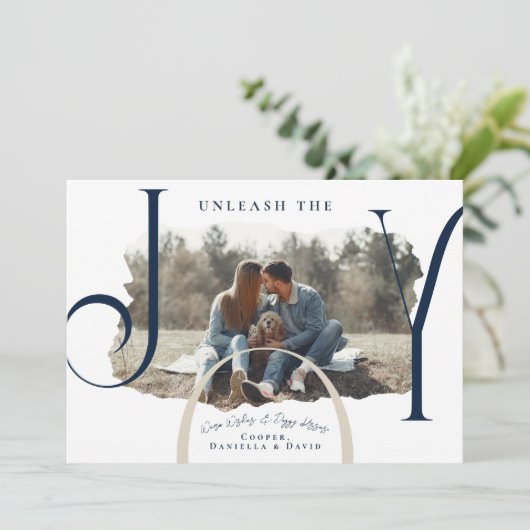 喜びを解き放つ |ペットフォトクリスマスカード シーズンカード (スタンド正面)