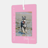 喜びを解き放つ | ペットフォトクリスマスツリー メタルオーナメント (正面左)