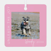 喜びを解き放つ | ペットフォトクリスマスツリー メタルオーナメント (裏面)