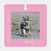 喜びを解き放つ | ペットフォトクリスマスツリー メタルオーナメント (正面)