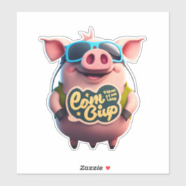 喜びを詰め込む豚のステッカー体験 シール