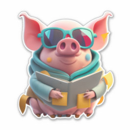 喜びを詰め込む豚のステッカー体験 シール