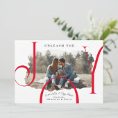 喜びを赤く解き放つ |ペットフォトクリスマスカード シーズンカード (スタンド正面)