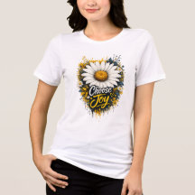 喜びを選ぶデイジー花のインスピレーションTシャツ