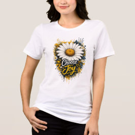 喜びを選ぶデイジー花のインスピレーションTシャツ トライブレンドTシャツ