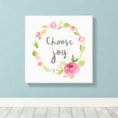 喜びを選ぶ |ピンクパステルバラ キャンバスプリント (インサイチュ (ウッドフロア))