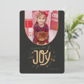 喜びを願う フォト ホリデー グリーティング カード (スタンド正面)