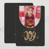 喜びを願う フォト ホリデー グリーティング カード (正面/裏面)