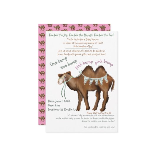 喜びを2倍に、愛も2倍に 招待状 (正面/裏面インサイチュ)