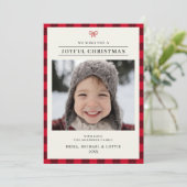 喜びエレガントに満ちたメリークリスマスレッドボウ シーズンカード (スタンド正面)