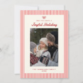 喜びエレガントのスクリプトレッドフラットクリスマスカード シーズンカード (正面)